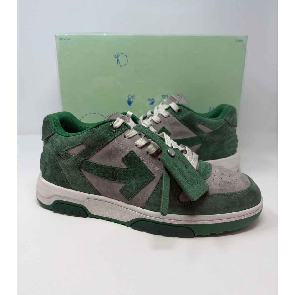 Off-White Out of Office Sneaker Vintage Suede Green Grey Size 10 US 43 EU